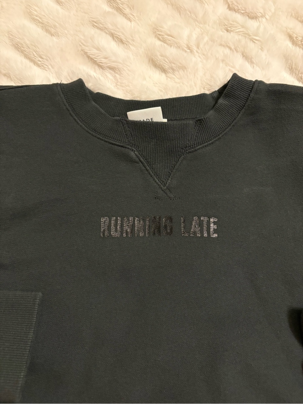 aerie Charcoal Gray Cropped Crew Sweatshirt with Matching Shorts - Picture 2 of 12